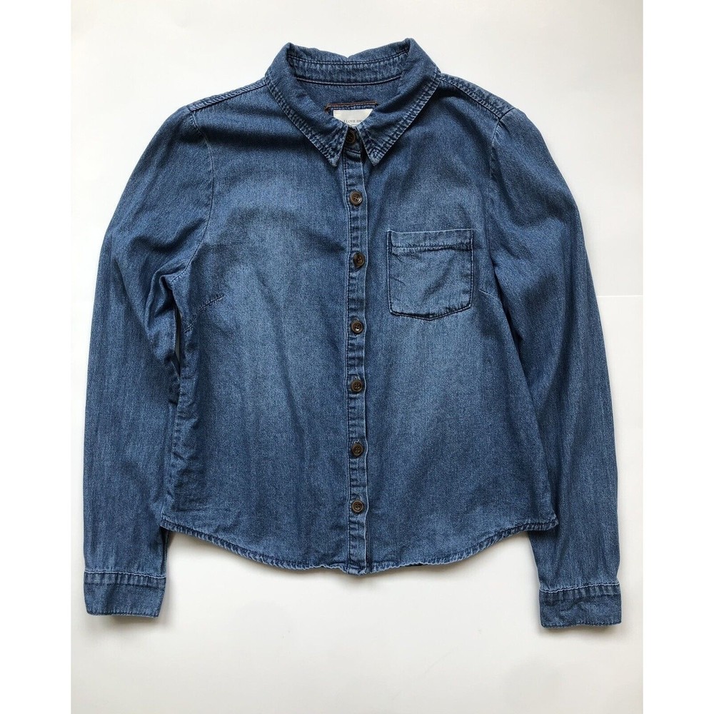 I love H81 Women’s Blue Long Sleeve Button Up Top Size M